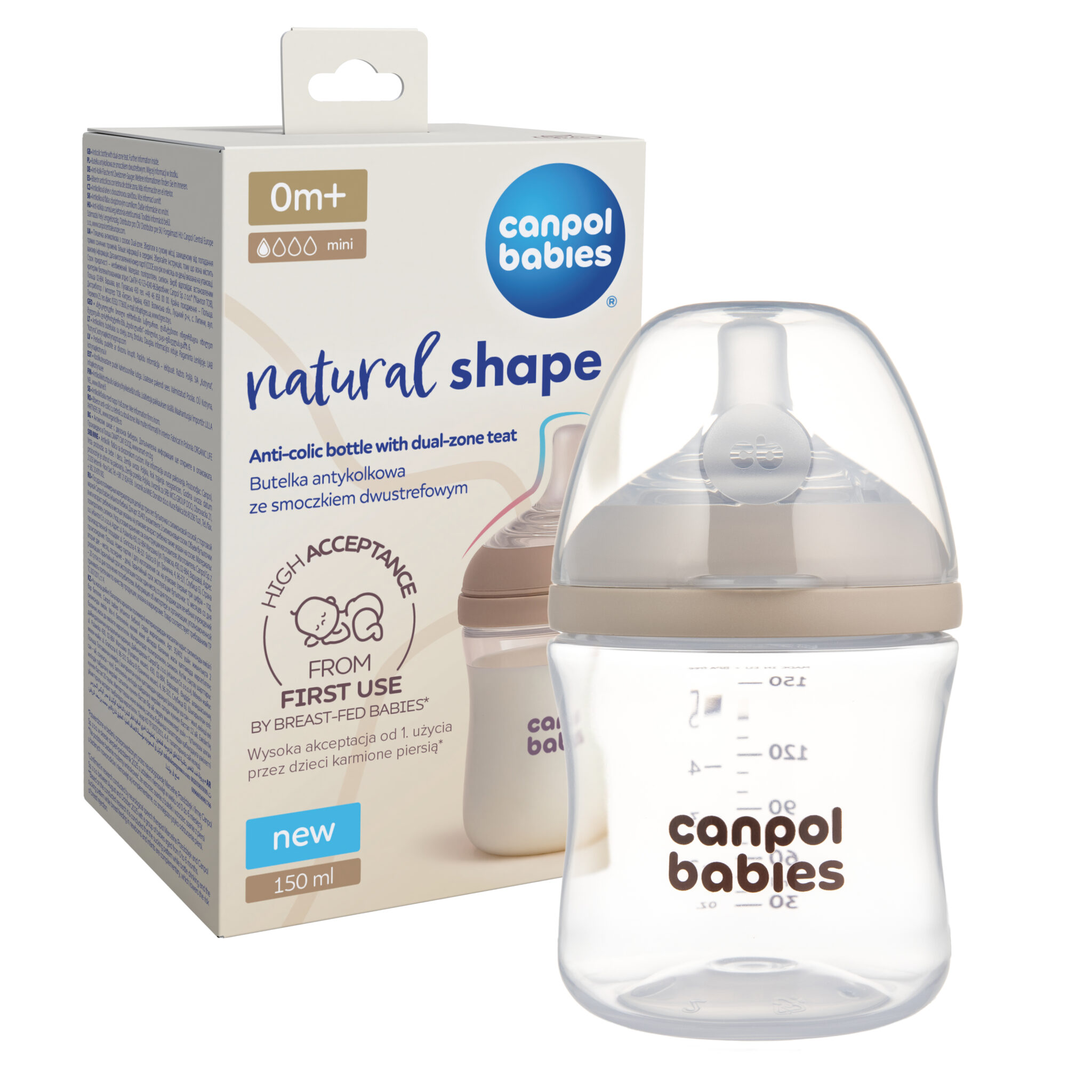 Canpol babies Natural Shape bottle with dual-zone teat 150 ml