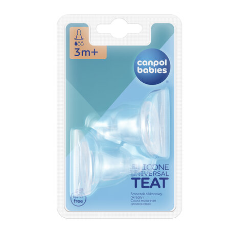 Canpol babies Silicon Universal Teat Slow for Narrow Neck Bottle 2 pcs