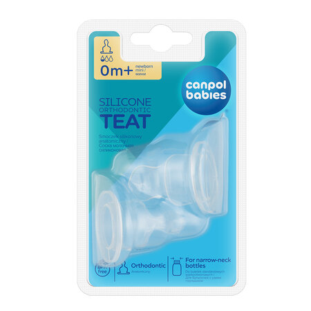 Canpol babies Silicon Orthodontic Teat Mini for Narrow Neck Bottle 2 pcs