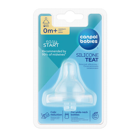 Canpol baboes EasyStart Silicon Teat Mini for Wide Neck Bottle 1 pc