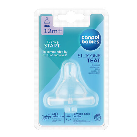 Canpol baboes EasyStart Silicon Teat Fast for Wide Neck Bottle 1 pc