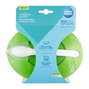 Canpol babies Bowl with Spoon and Lid 350ml LITTLE COW green
