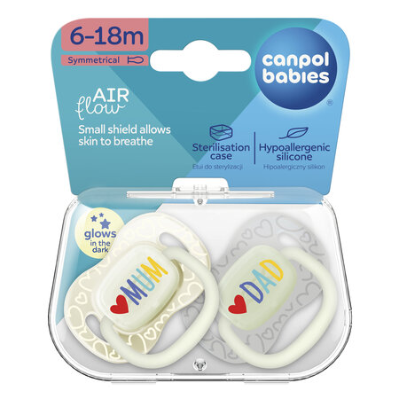 Canpol babies Silicone Symmetrical Soother 6-18m LoveMum&Dad 2 pcs