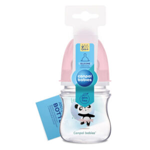 Canpol babies wide anti-colic bottle 120 ml EasyStart EXOTIC ANIMALS PINK