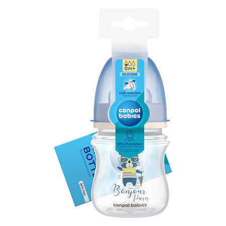 Canpol babies Anti-Colic Bottle 120 ml PP EasyStart BONJOUR PARIS blue
