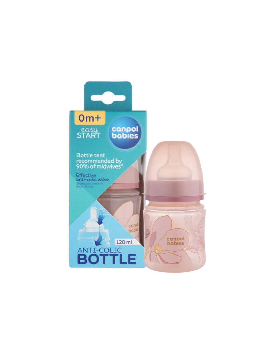 Canpol babies EasyStart Anti-Colic Bottle 120ml GOLD-Pink