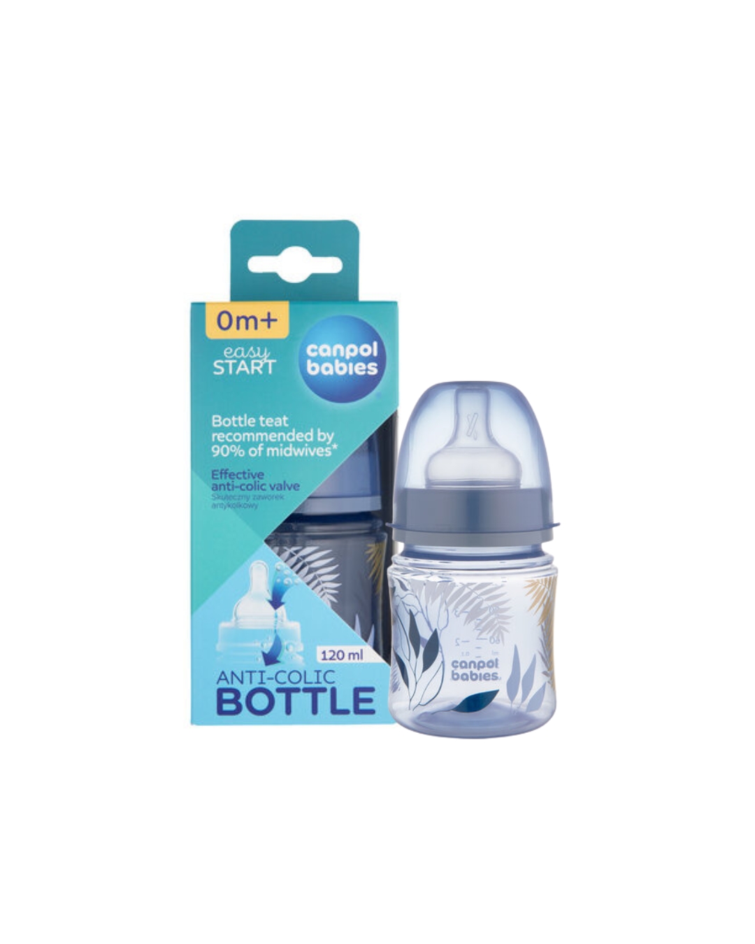 Canpol babies EasyStart Anti-Colic Bottle 120ml GOLD-Blue