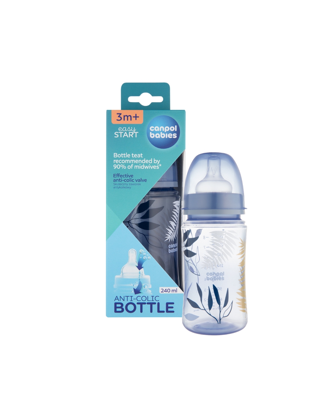 Canpol babies EasyStart Anti-Colic Bottle 240ml GOLD - Blue