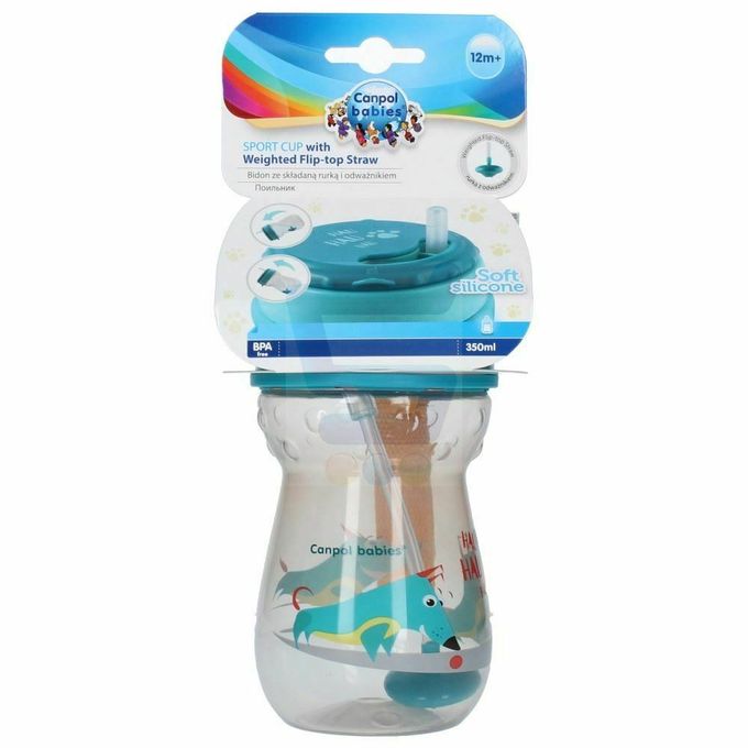 Canpol babies Sport Cup with Flip-top Weighted Straw 350ml