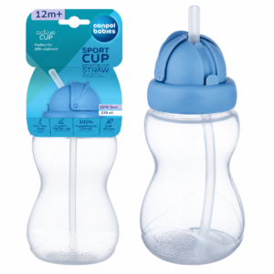Canpol babies Sport Cup with Silicone Flip-Top Straw 270 ml blue​
