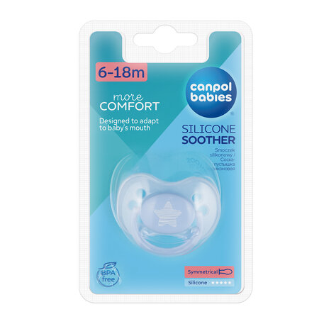 Canpol babies Silicone Symetric Soother 6-18m PASTELOVE - Blue