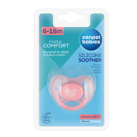 Canpol babies Silicone Symetric Soother 6-18m PASTELOVE - Pink