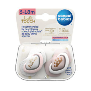 Canpol babies Silicone Soother Light touch 6-18m Symmetrical ROYAL BABY 2 pcs