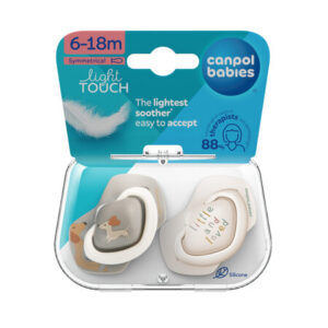 Canpol babies Silicone Soother Light touch 6-18m Symmetrical DOGS 2 pcs