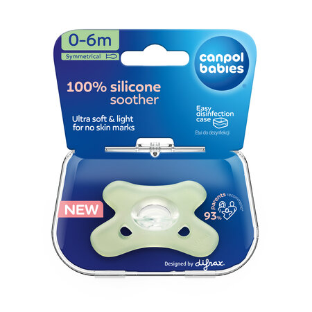 Canpol babies 100% Silicone Soother 0-6m Symmetrical - Green -1 pc