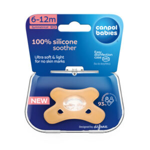 Canpol babies 100% Silicone Soother 6-12m Symmetrical - Orange -1 pc