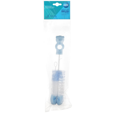 Canpol babies Brush for Bottles and Teats with Sponge - Blue Bear