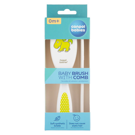Canpol babies Soft Baby Brush and Comb - Green