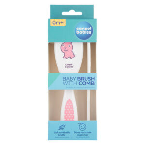 Canpol babies Soft Baby Brush and Comb - pink