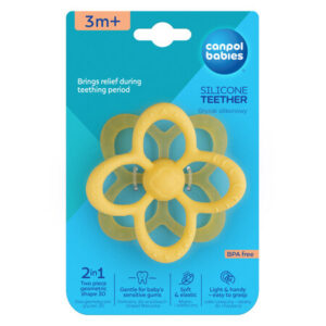 Canpol babies Sensory Silicone Teether 2in1 FLOWER