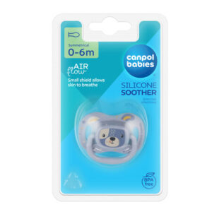 Canpol babies Silicone Symmetrical Soother 0-6m CUTE ANIMALS blue