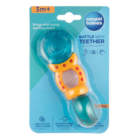 Canpol babies Rattle with Water Teether Lollipop Blue