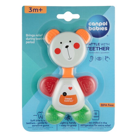 Canpol babies Rattle with Water Teether BEAR Grey