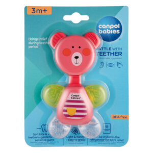Canpol babies Rattle with Water Teether BEAR Red
