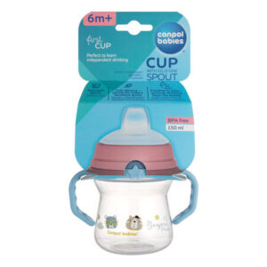 Canpol babies Cup with Silicone Spout FirstCup 150ml BONJOUR PARIS - Blue