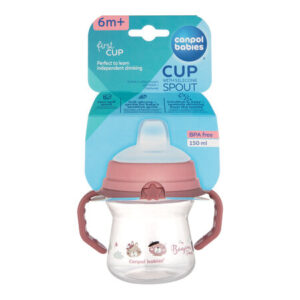 Canpol babies Cup with Silicone Spout FirstCup 150ml BONJOUR PARIS - Pink