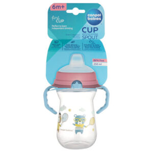 Canpol babies Cup with Silicone Spout FirstCup 250ml BONJOUR PARIS - Blue