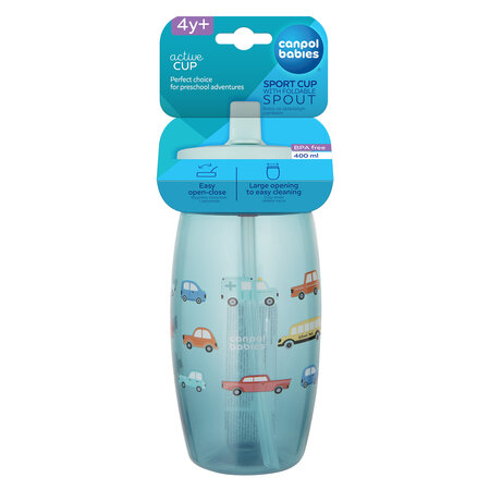 Canpol babies Sport Cup with Foldable Spout 400 ml CARS