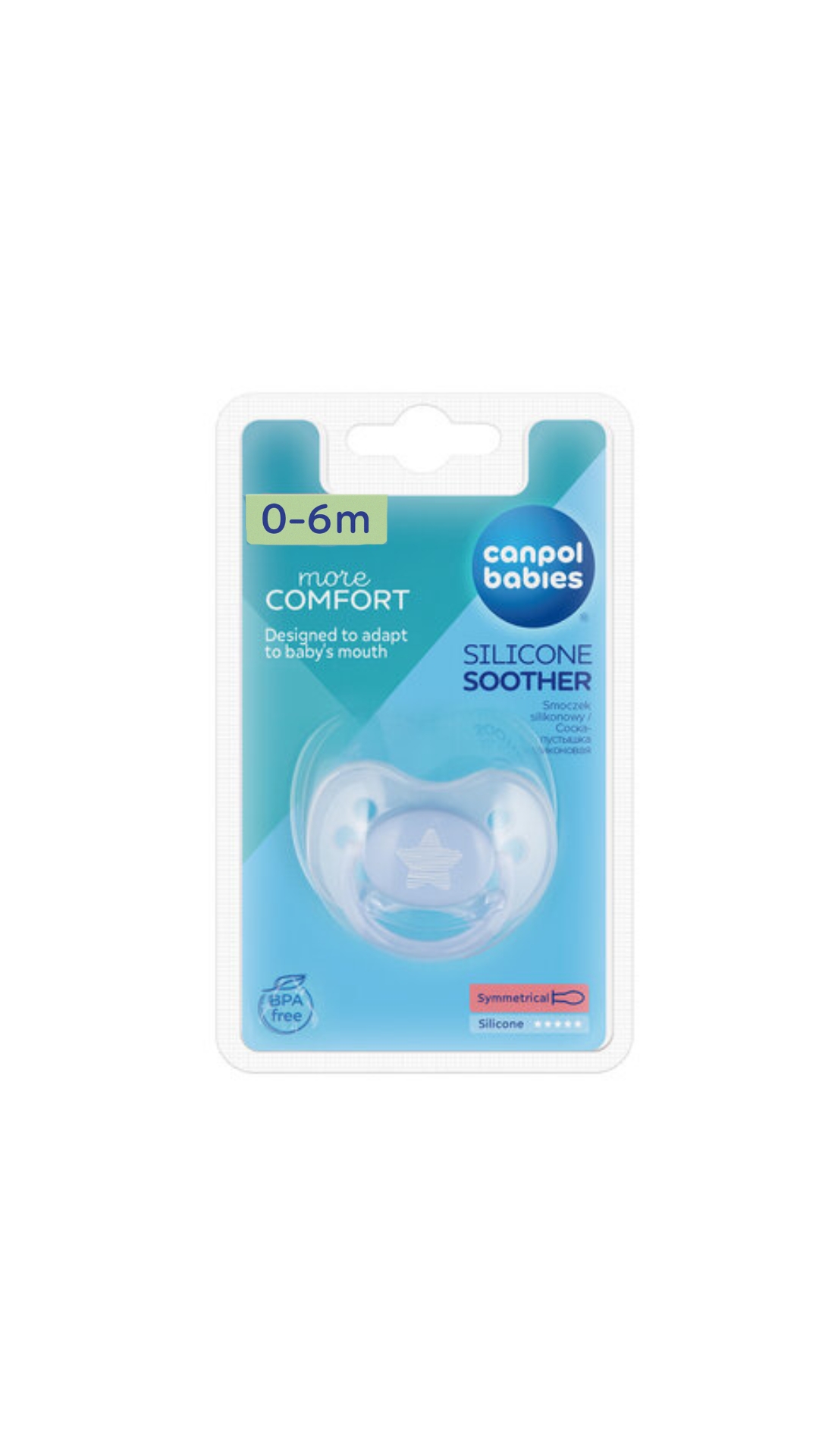 Canpol babies Silicone Symetric Soother 0-6m PASTELOVE - Blue