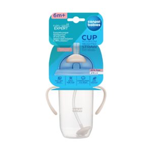 Canpol babies Non-Spill Cup with Weighted Straw 270 ml creme