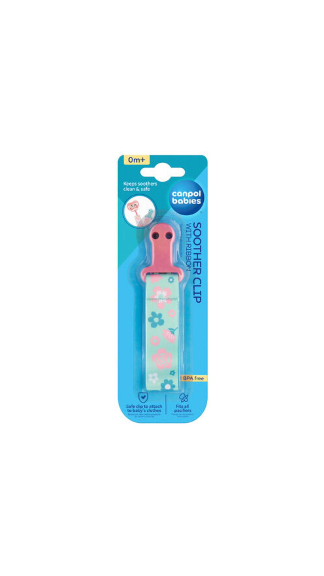 Canpol babies Soother Clip with Ribbon EXOTIC ANIMALS
