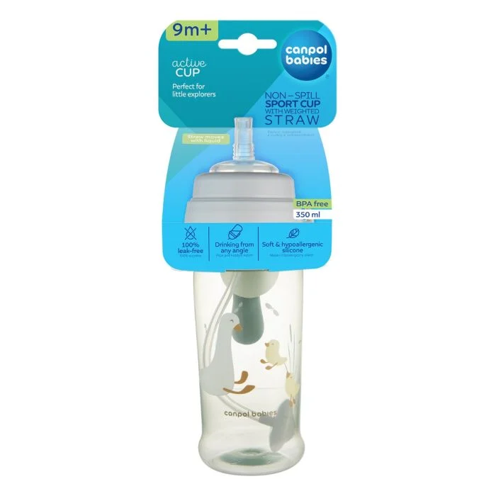 Canpol babies Non-Spill Sport Cup with Weighted Straw BabiesBoo Goose